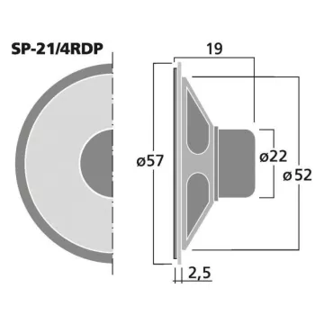Miniatúrne reproduktory MONACOR SP-21/4RDP, 8 Ω
