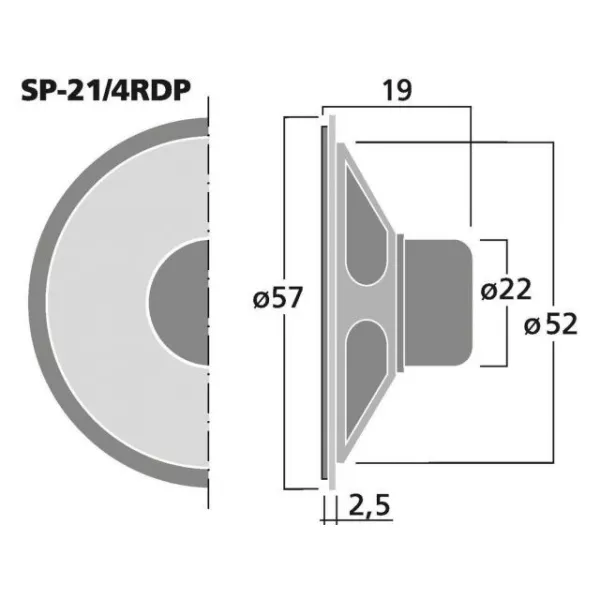 Miniatúrne reproduktory MONACOR SP-21/4RDP, 8 Ω