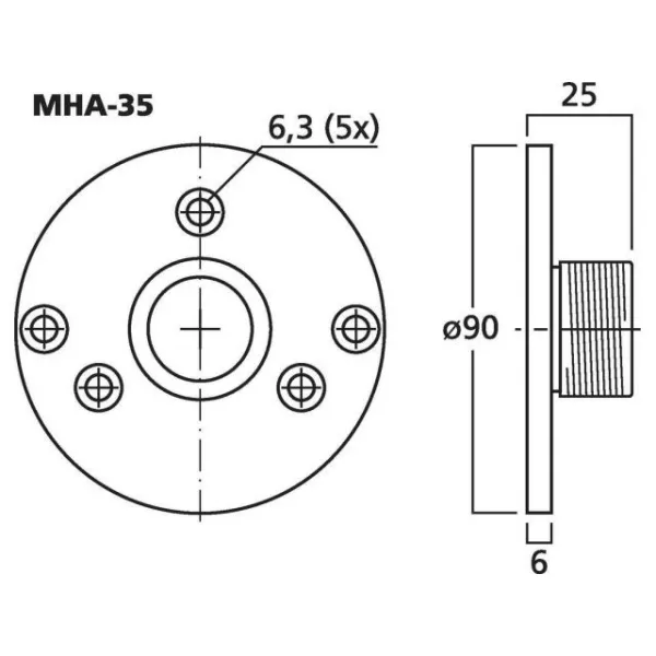 Skrutkový adaptér Monacor MHA-35
