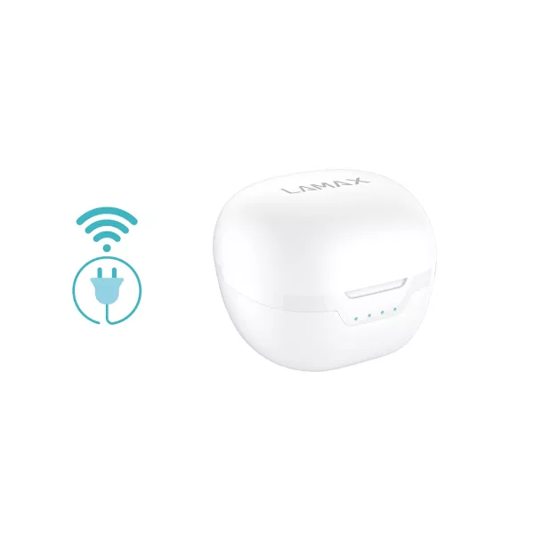 True Wireless slúchadlá LAMAX Dots2 White wireless charging