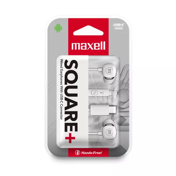 Maxell Square+ slúchadlá 52041WH Type-c, 120 cm, biele