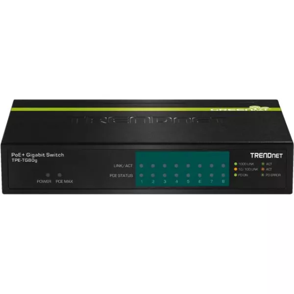 Prepínač Gigabit Power over Ethernet Monacor TPE-TG80G