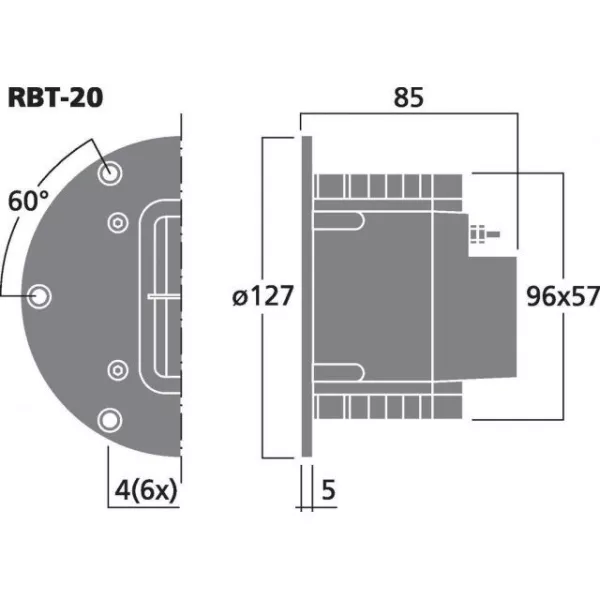 Výškový reproduktor MONACOR RBT-20, 25 W, 8 Ohm