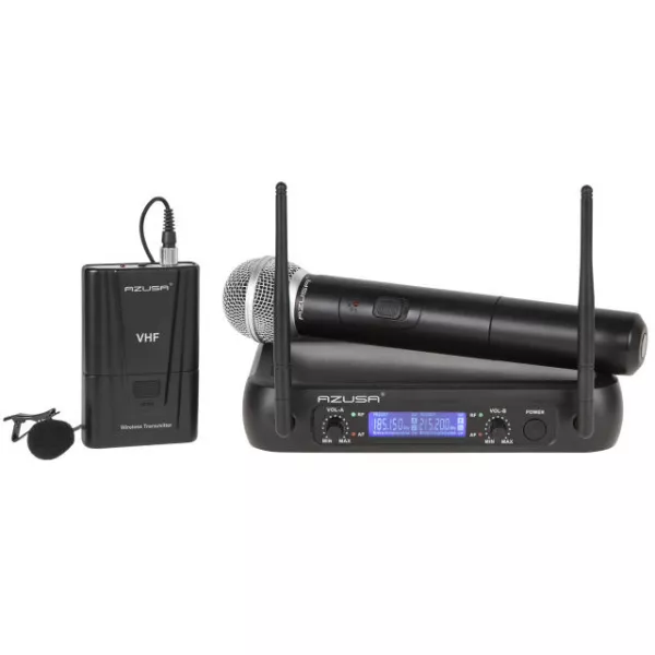 Mikrofón bezdrôtový VHF AZUSA WR-358LD ručný+klip 2-kanál