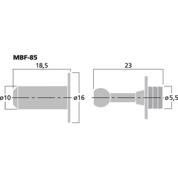 Rámové hmoždinky pre reproduktory MONACOR MBF-85, súprava